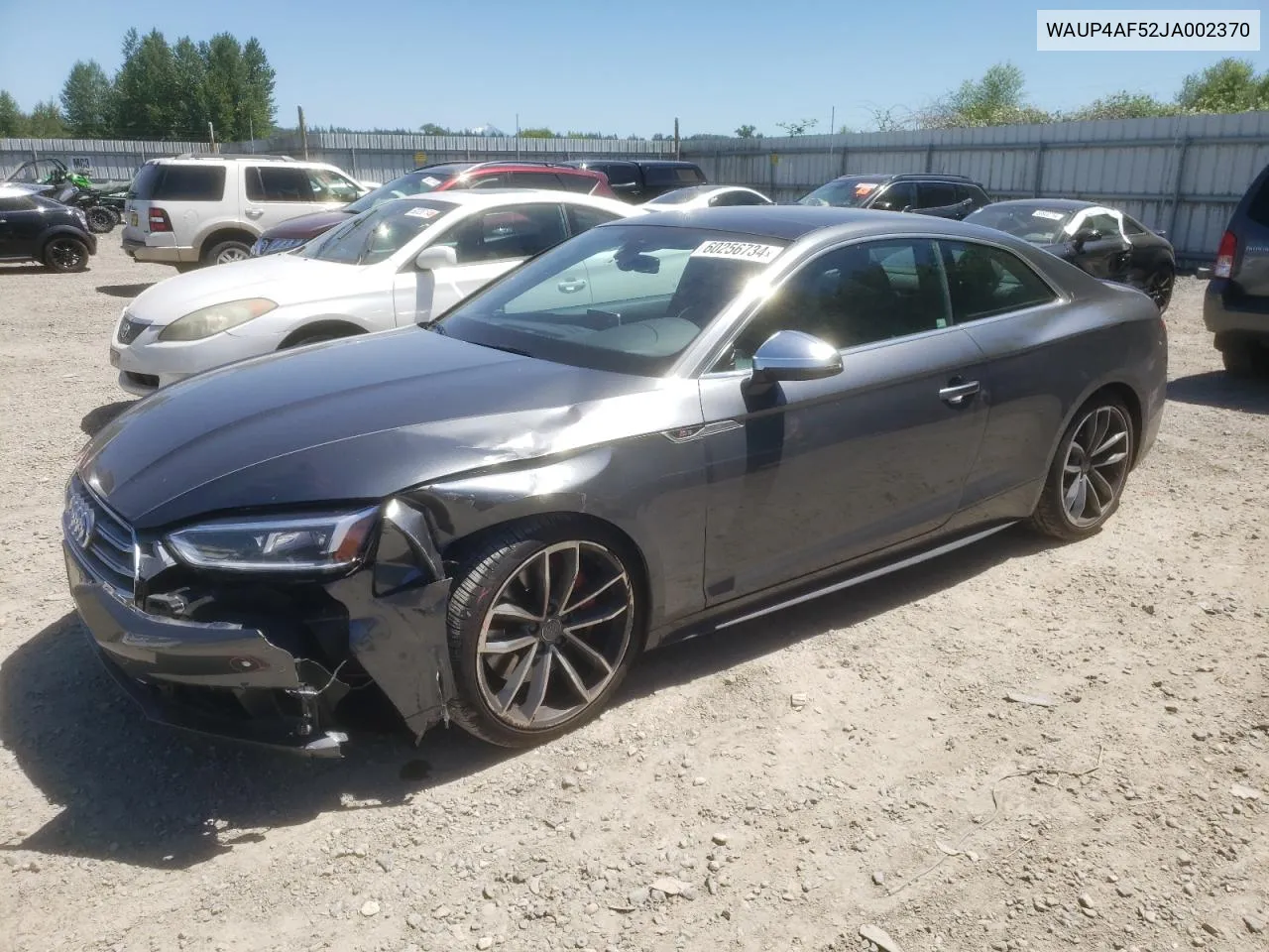 2018 Audi S5 Premium Plus VIN: WAUP4AF52JA002370 Lot: 60256734