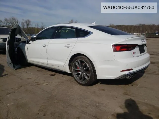 2018 Audi S5 Prestige VIN: WAUC4CF55JA032750 Lot: 61588854