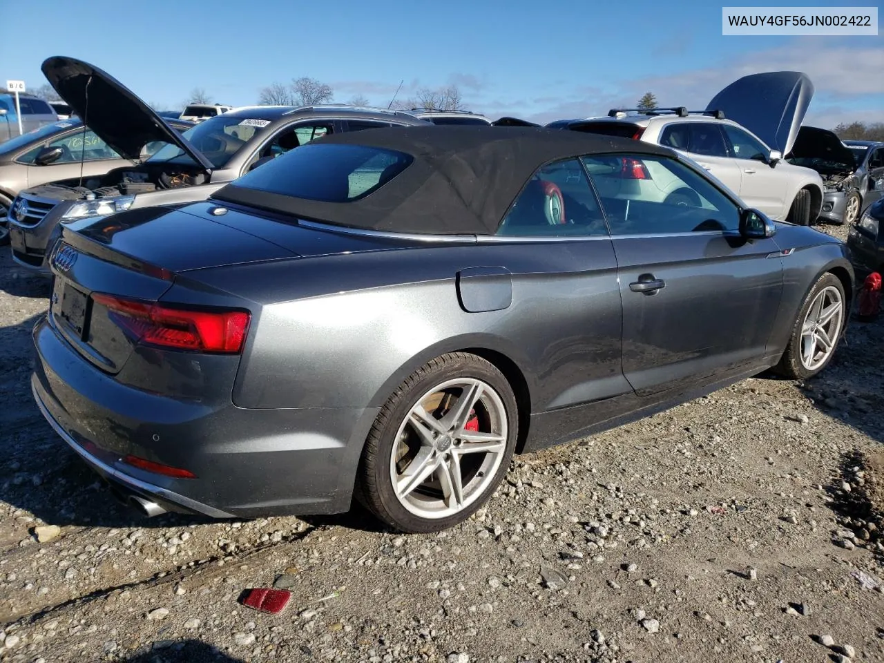 2018 Audi S5 Premium Plus VIN: WAUY4GF56JN002422 Lot: 78798243