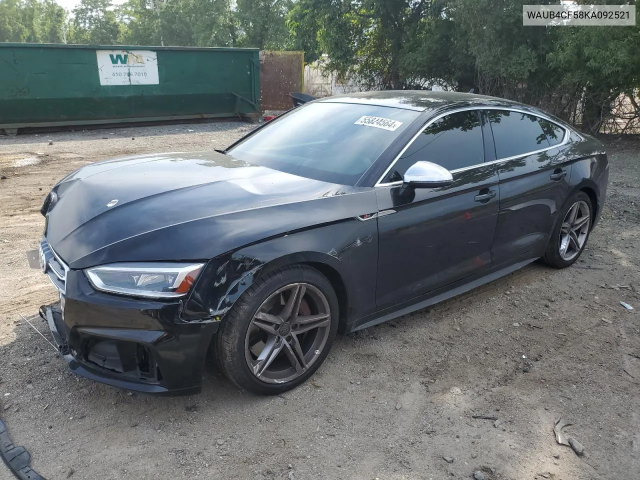 2019 Audi S5 Premium Plus VIN: WAUB4CF58KA092521 Lot: 55824564