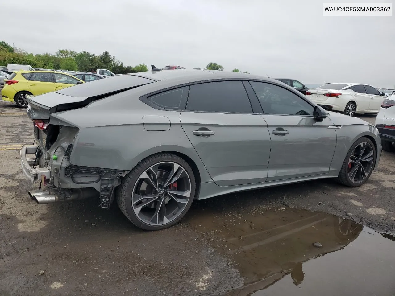 2021 Audi S5 Premium Plus VIN: WAUC4CF5XMA003362 Lot: 53791154