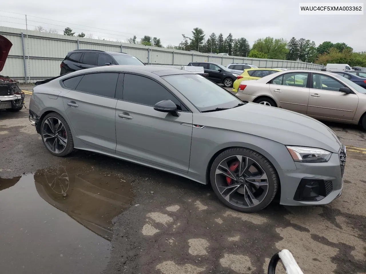 2021 Audi S5 Premium Plus VIN: WAUC4CF5XMA003362 Lot: 53791154