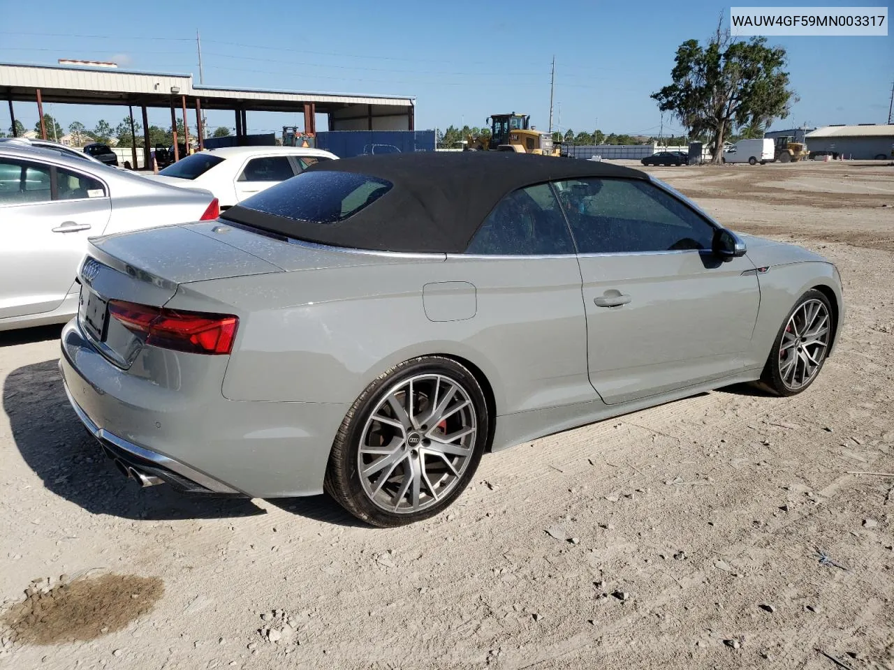 WAUW4GF59MN003317 2021 Audi S5 Premium Plus