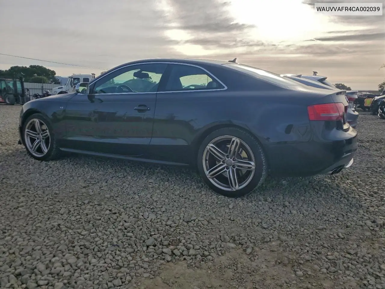 WAUVVAFR4CA002039 2012 Audi S5 Prestige