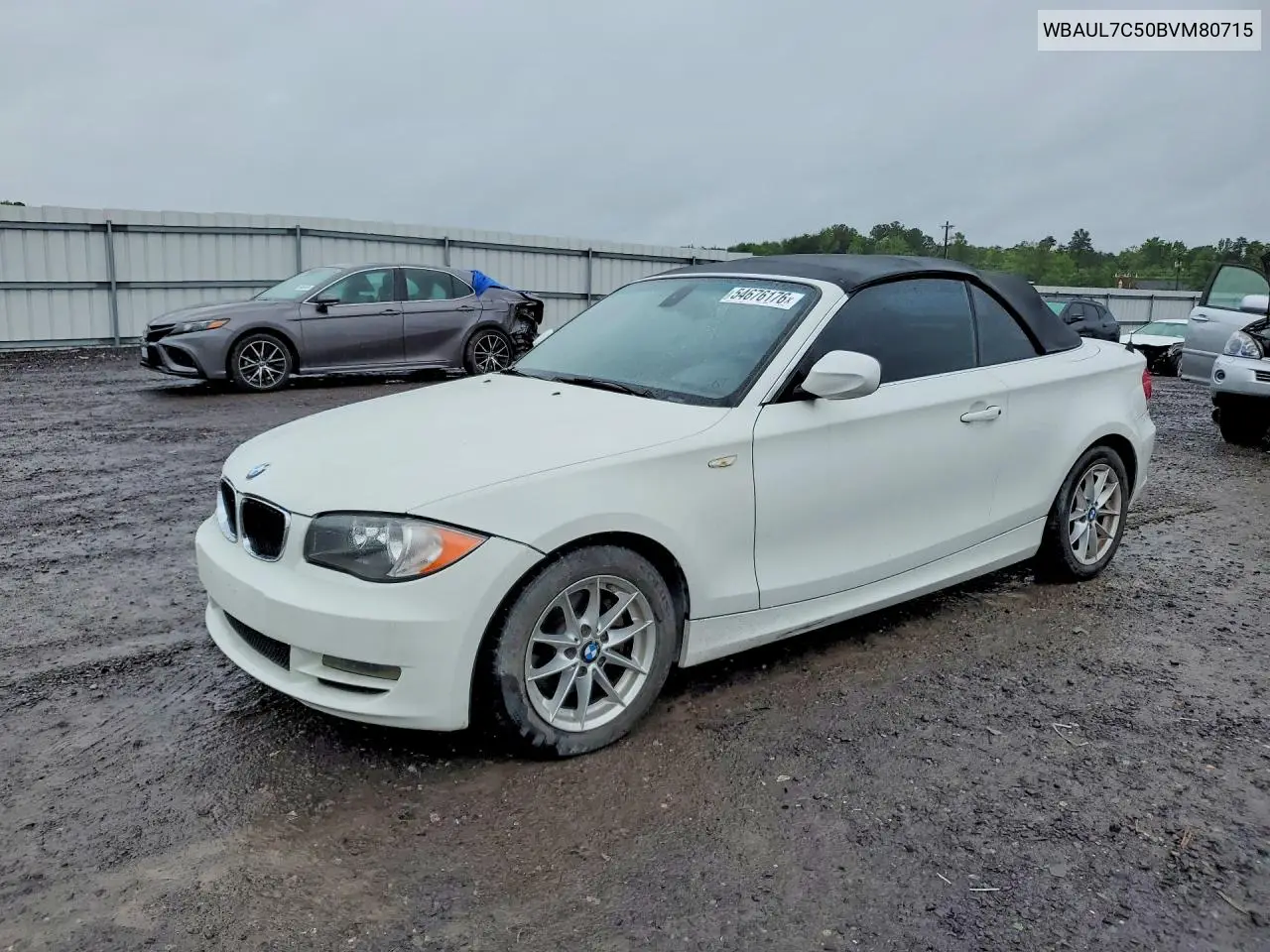 2011 BMW 128 I VIN: WBAUL7C50BVM80715 Lot: 54676176