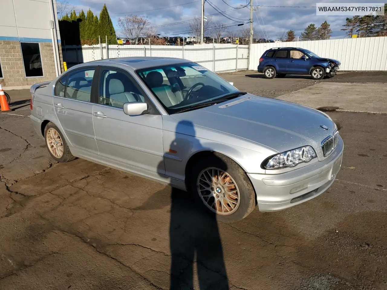WBAAM5347YFR17821 2000 BMW 328 I