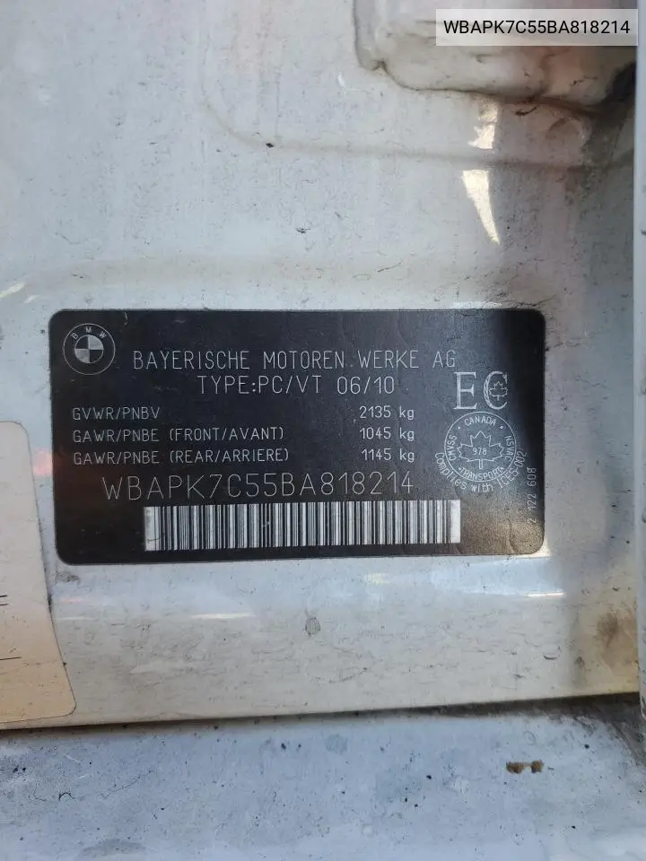 WBAPK7C55BA818214 2011 BMW 328 Xi
