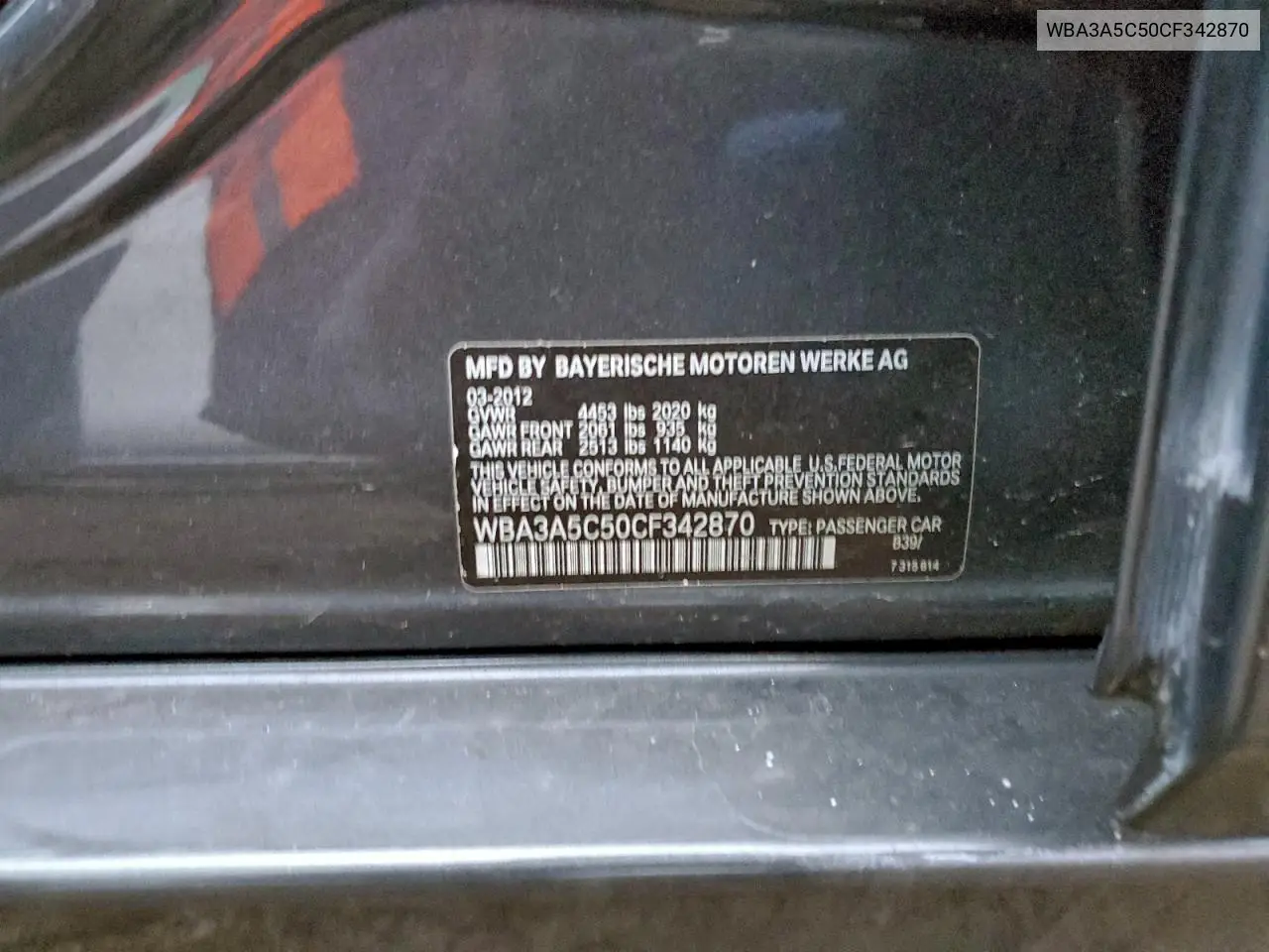 WBA3A5C50CF342870 2012 BMW 328 I