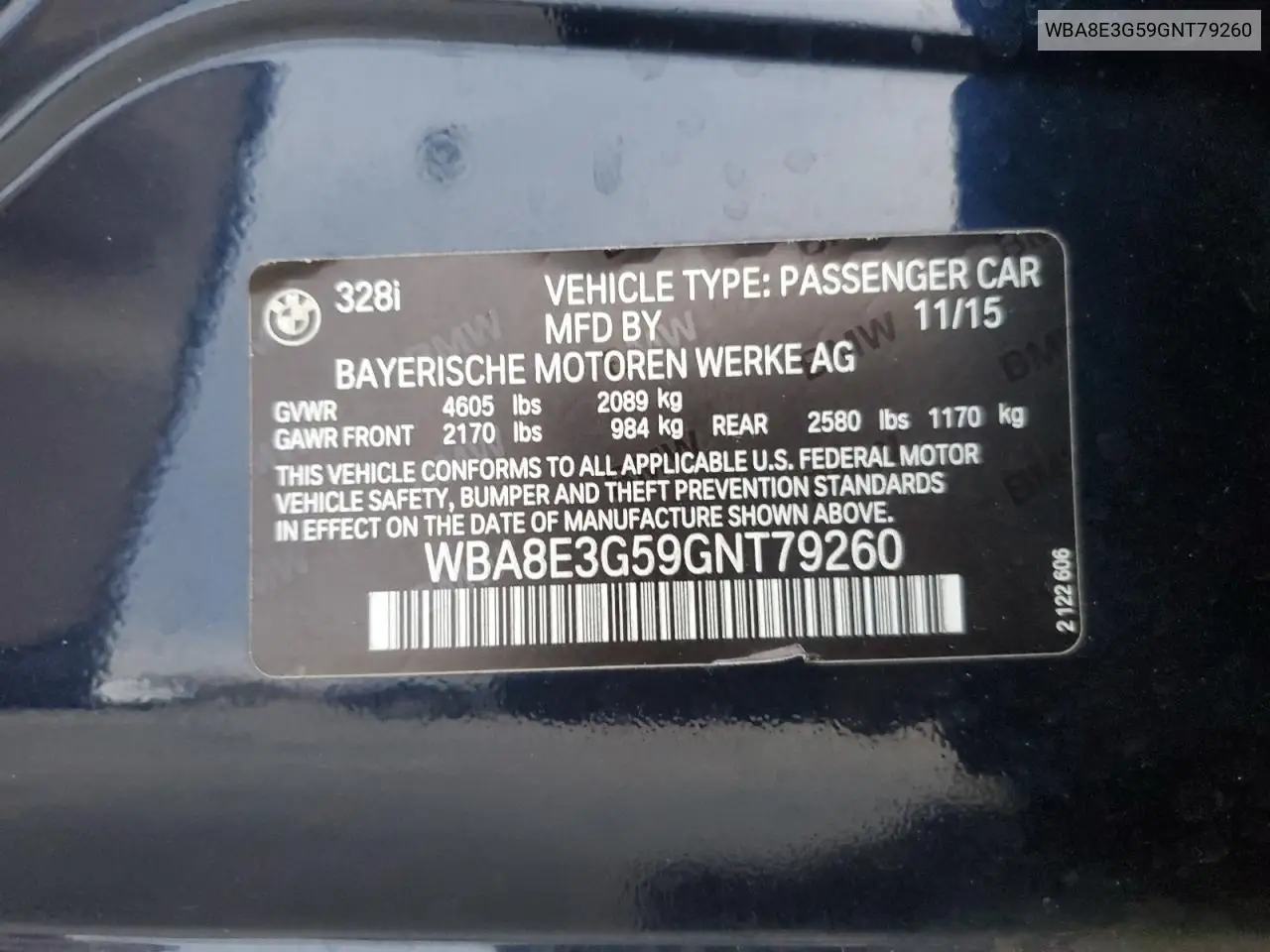 WBA8E3G59GNT79260 2016 BMW 328 Xi Sulev