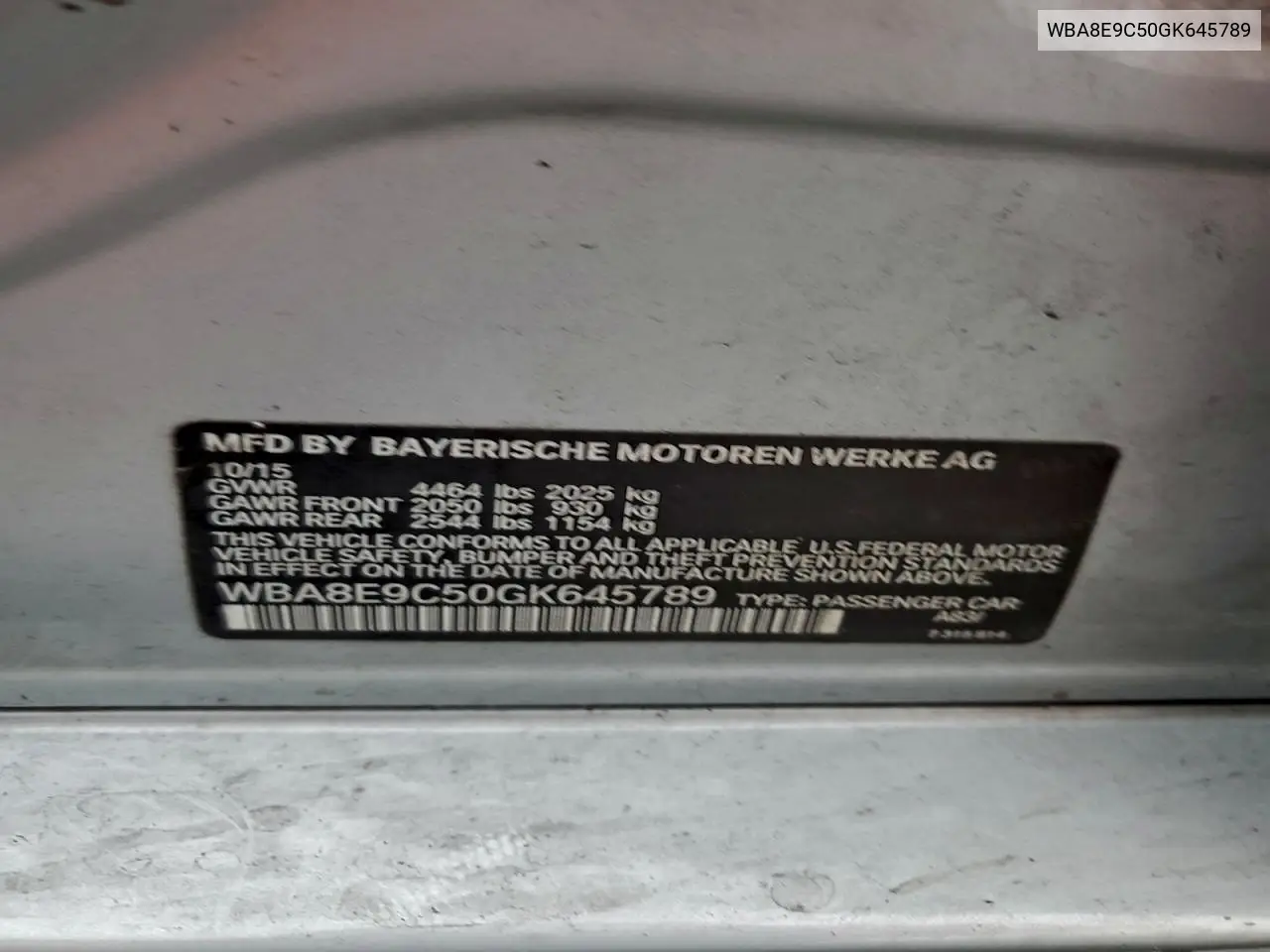 WBA8E9C50GK645789 2016 BMW 328 I Sulev
