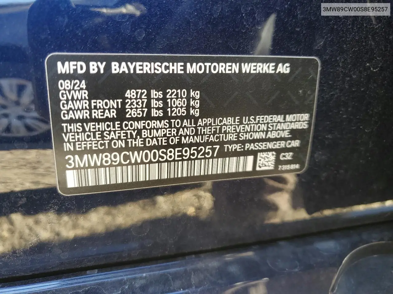 3MW89CW00S8E95257 2025 BMW 330Xi