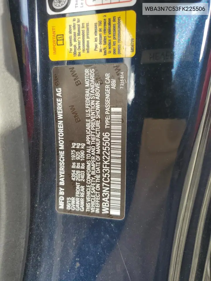 WBA3N7C53FK225506 2015 BMW 428 I