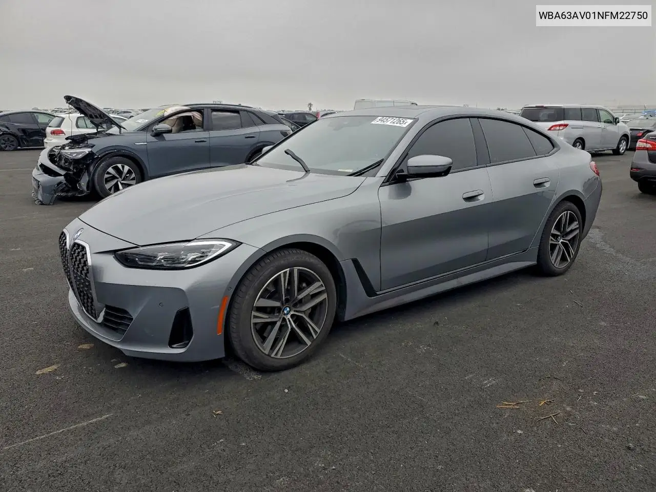 WBA63AV01NFM22750 2022 BMW 430I Gran Coupe