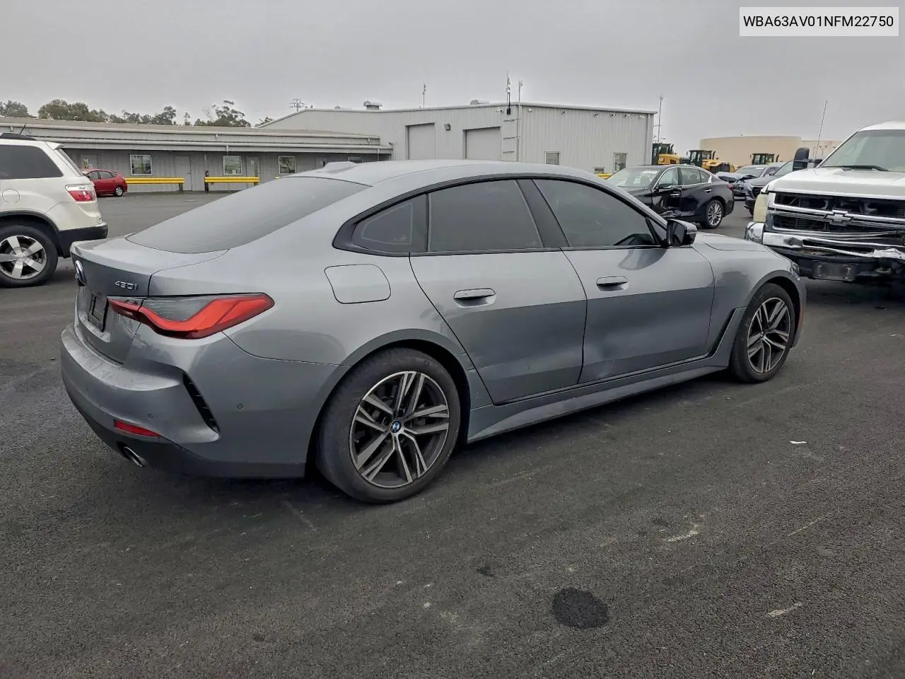 WBA63AV01NFM22750 2022 BMW 430I Gran Coupe