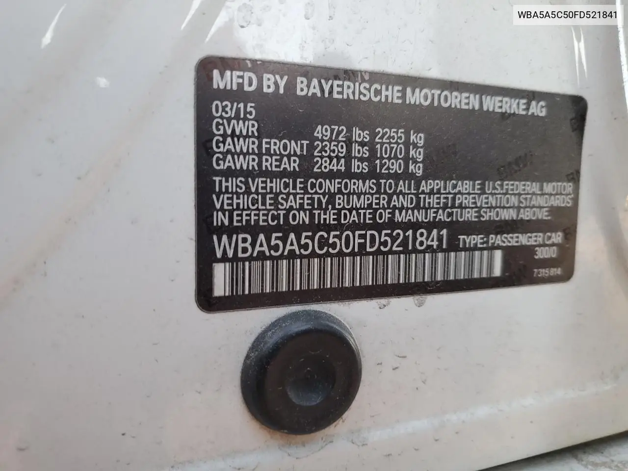 WBA5A5C50FD521841 2015 BMW 528 I