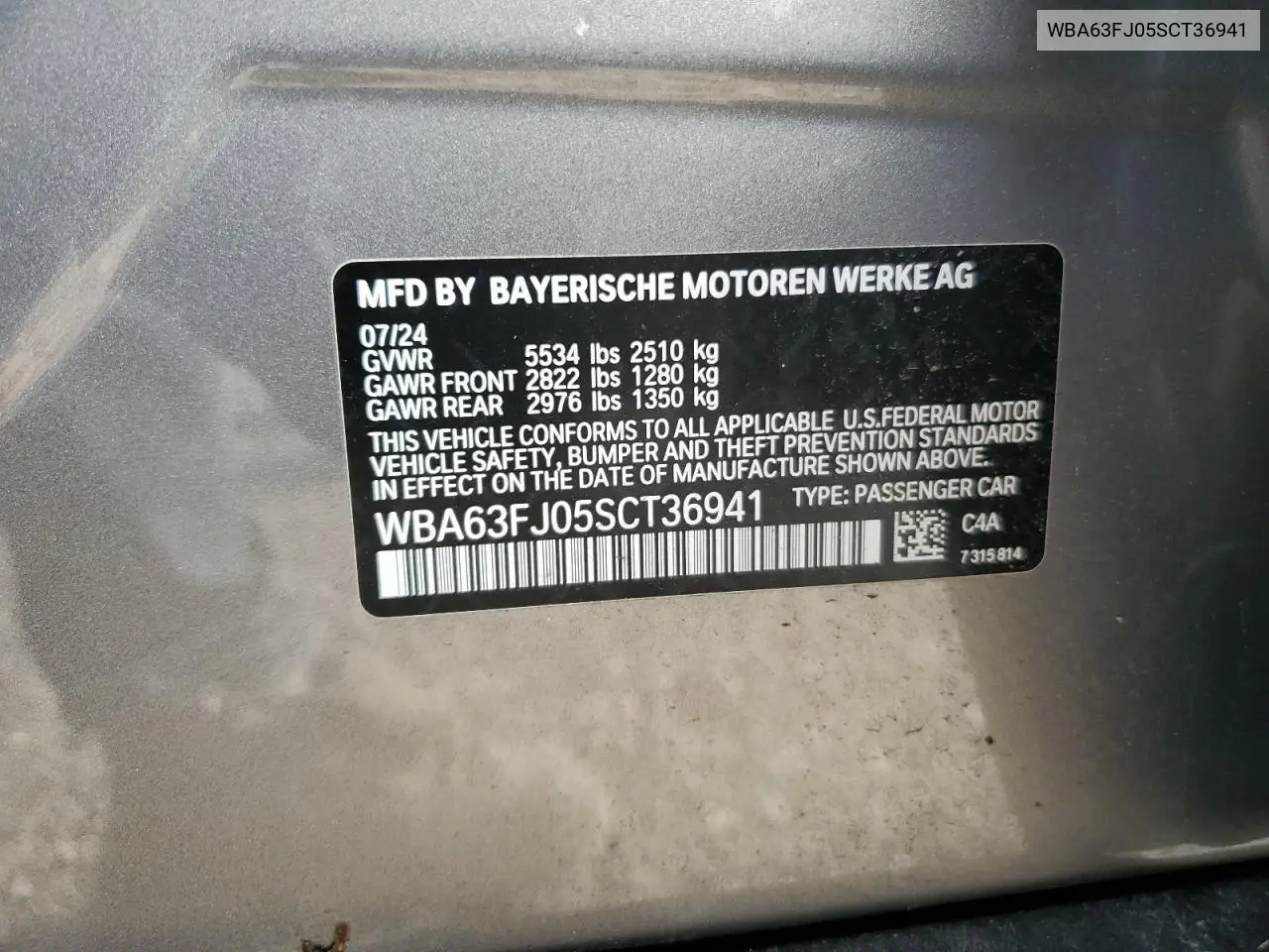 WBA63FJ05SCT36941 2025 BMW 540 Xi