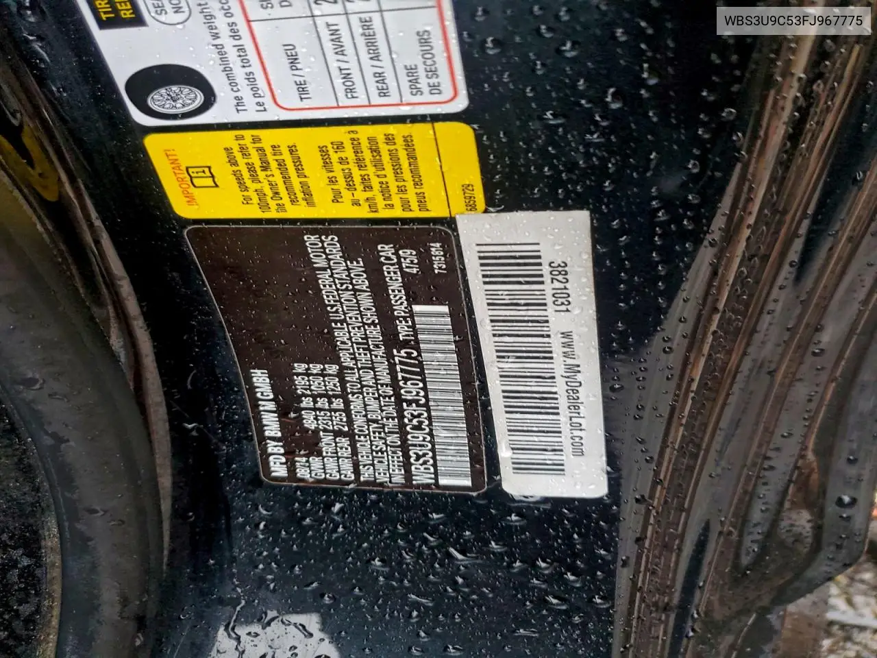 WBS3U9C53FJ967775 2015 BMW M4