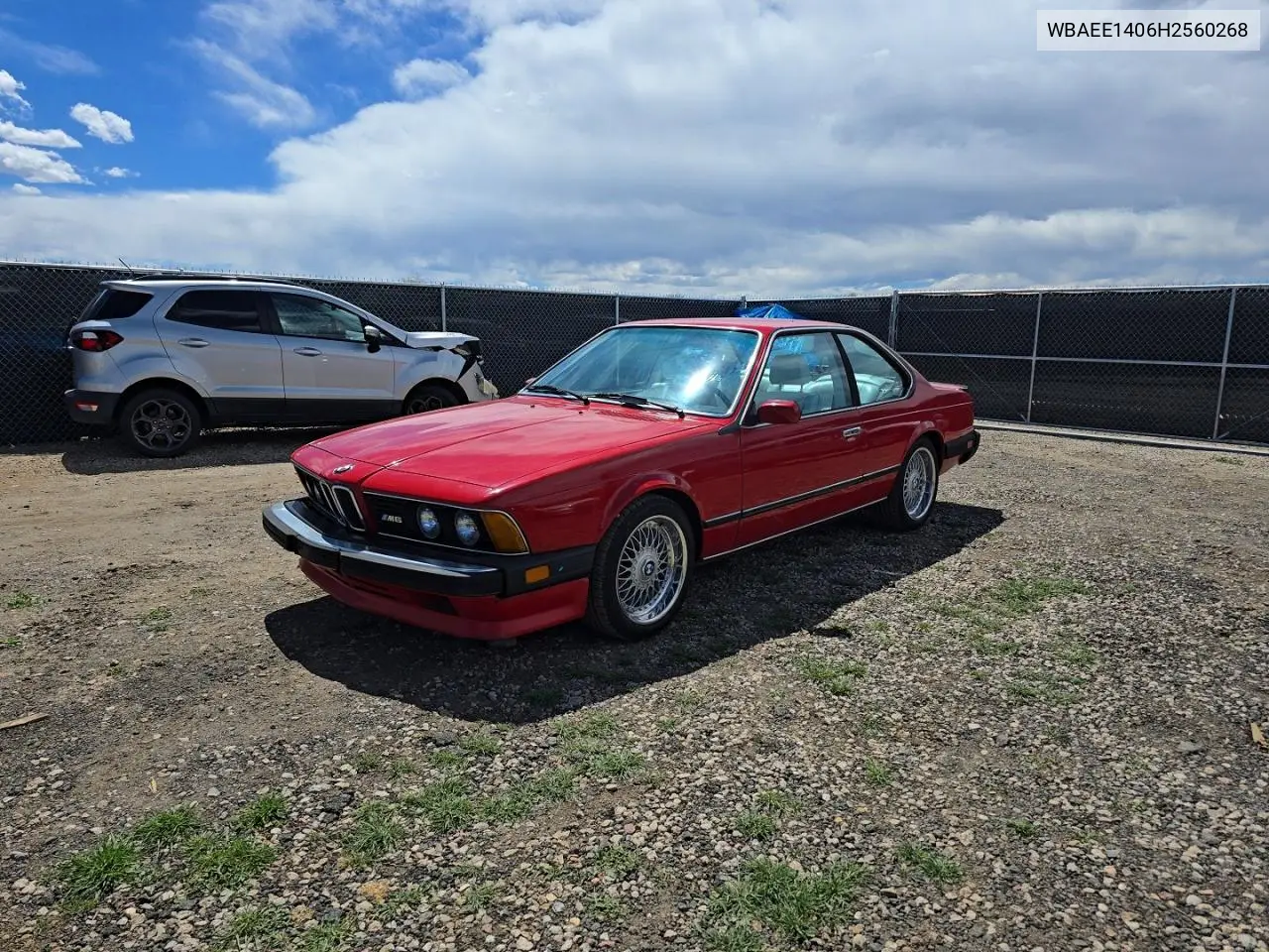 1987 BMW M6 VIN: WBAEE1406H2560268 Lot: 51344846