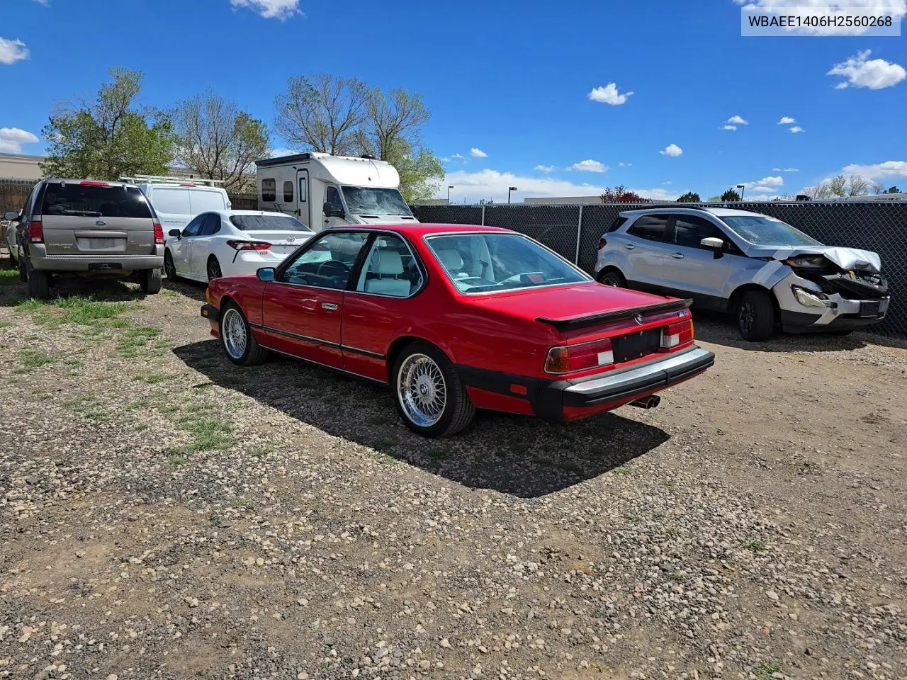 1987 BMW M6 VIN: WBAEE1406H2560268 Lot: 51344846