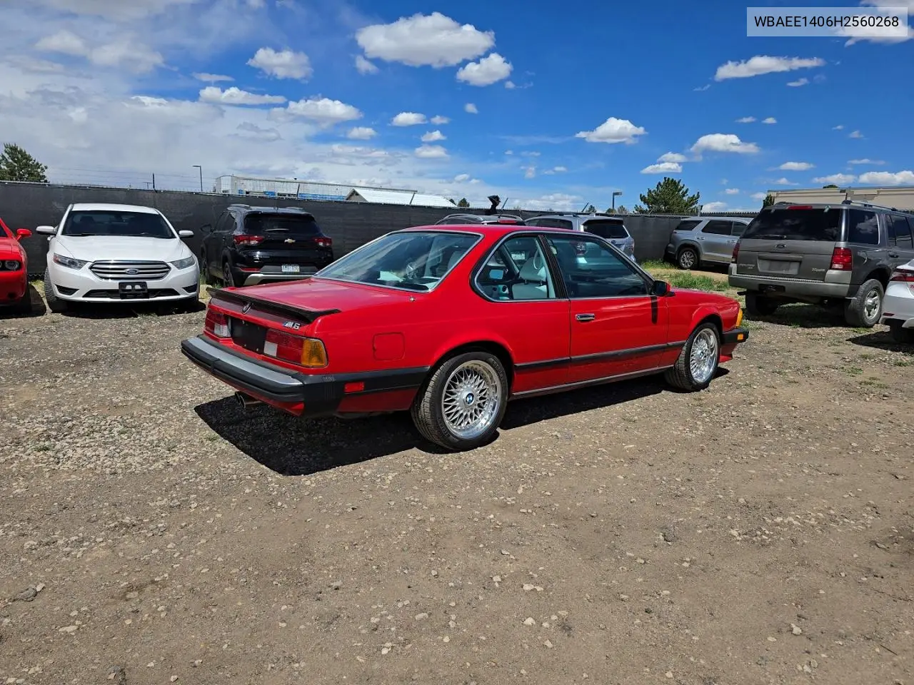 1987 BMW M6 VIN: WBAEE1406H2560268 Lot: 51344846