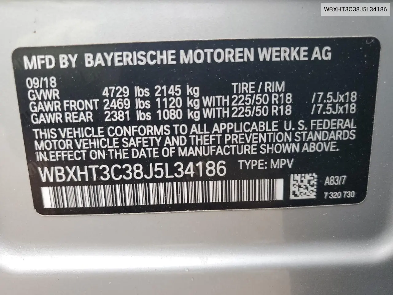 WBXHT3C38J5L34186 2018 BMW X1 xDrive28I