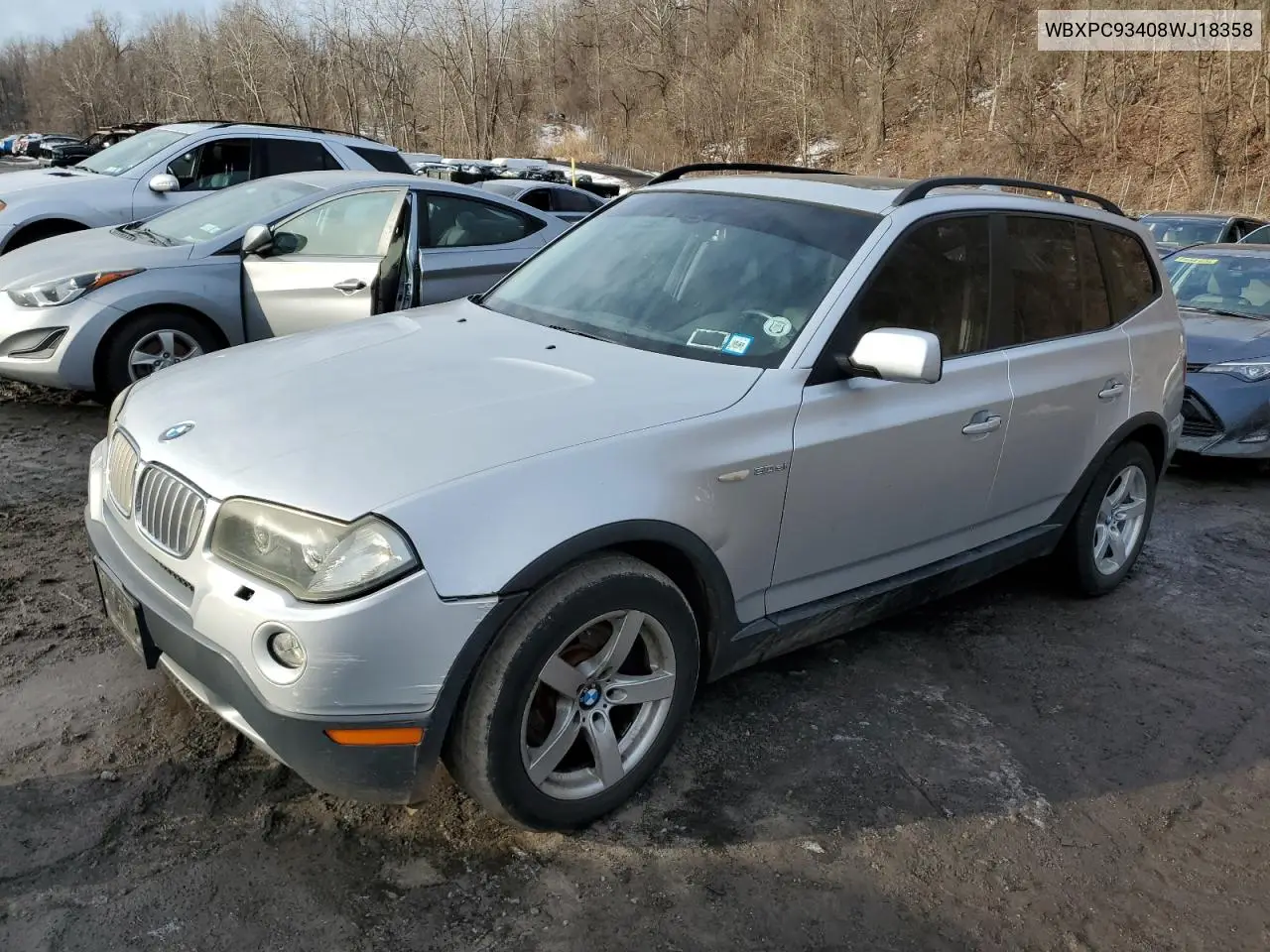 WBXPC93408WJ18358 2008 BMW X3 3.0Si