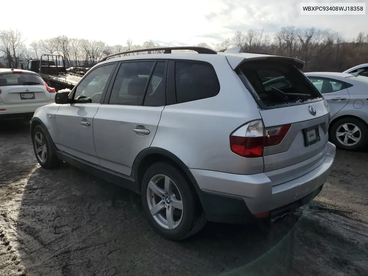 WBXPC93408WJ18358 2008 BMW X3 3.0Si