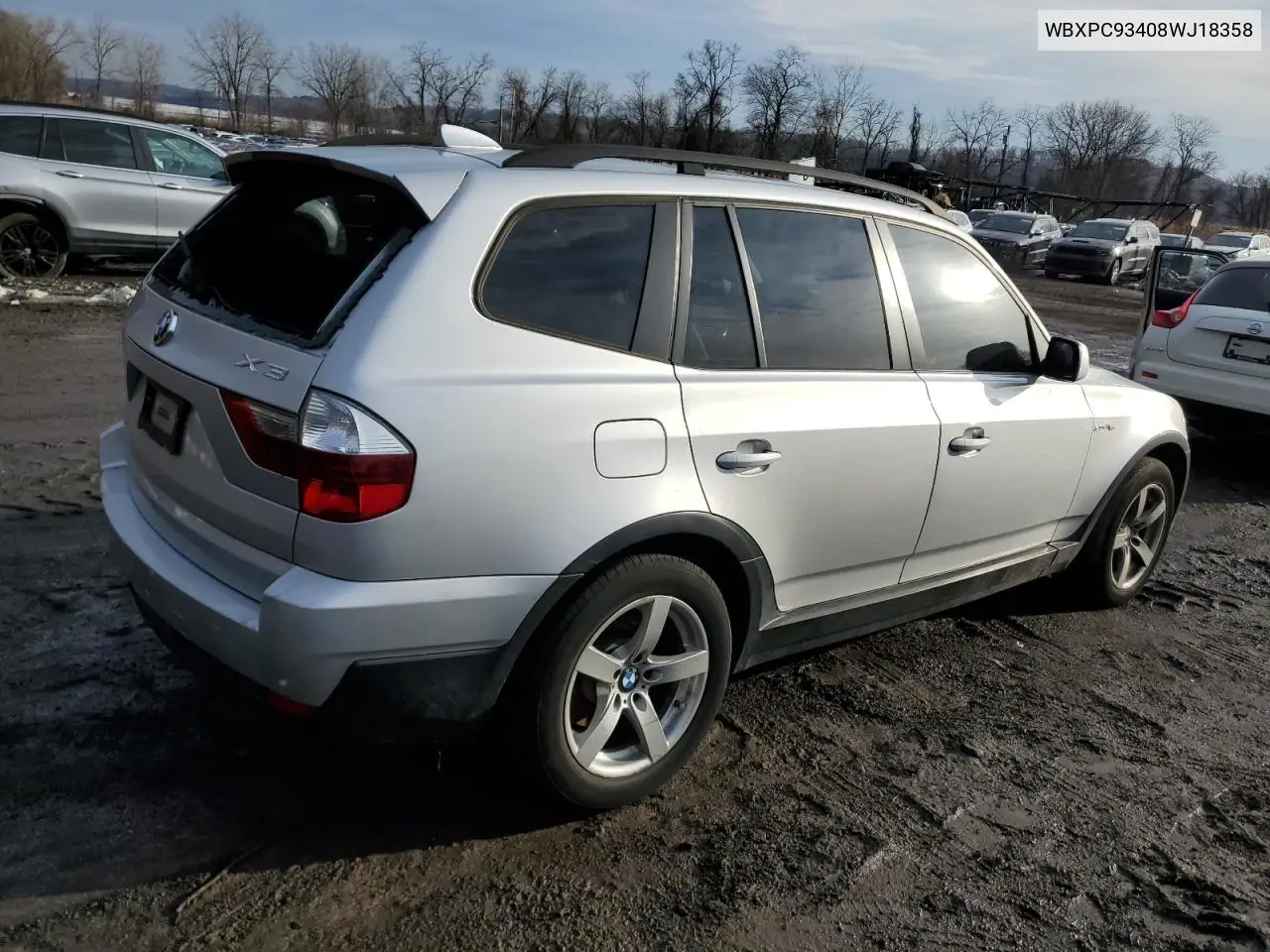 WBXPC93408WJ18358 2008 BMW X3 3.0Si