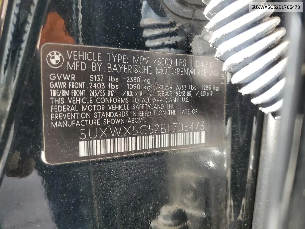 5UXWX5C52BL705473 2011 BMW X3 xDrive28I