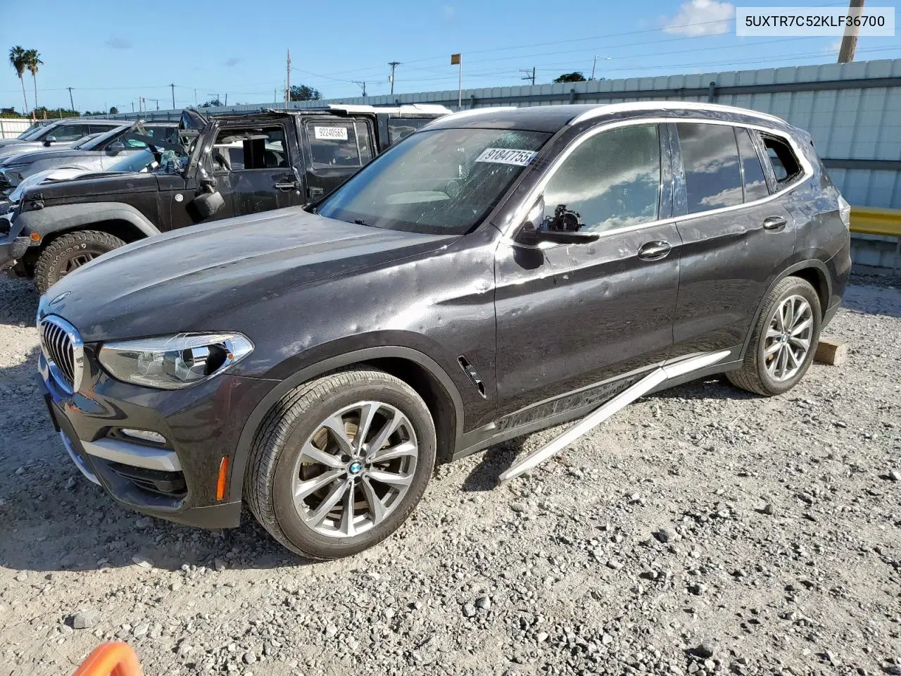 5UXTR7C52KLF36700 2019 BMW X3 Sdrive30I