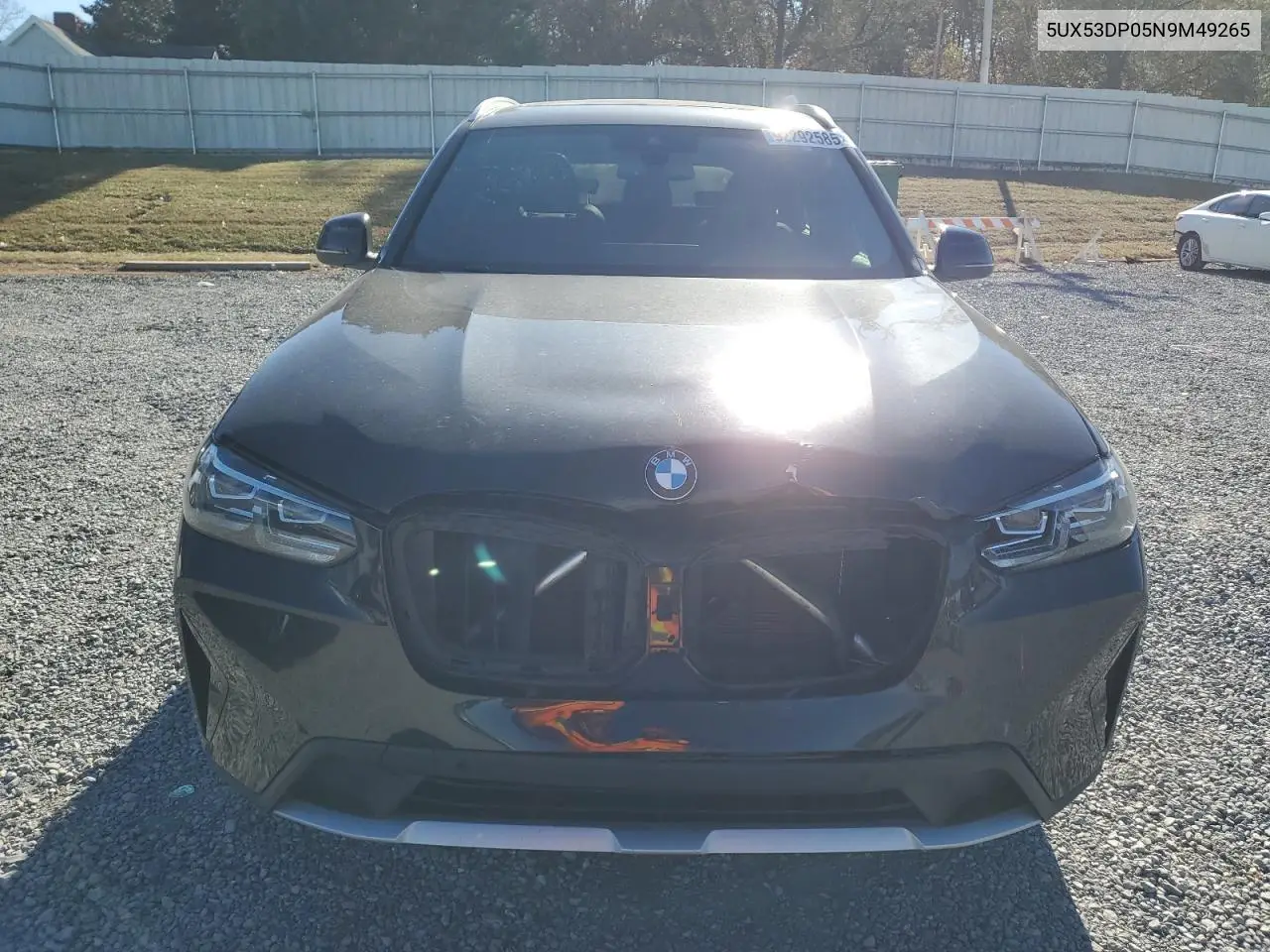 5UX53DP05N9M49265 2022 BMW X3 xDrive30I