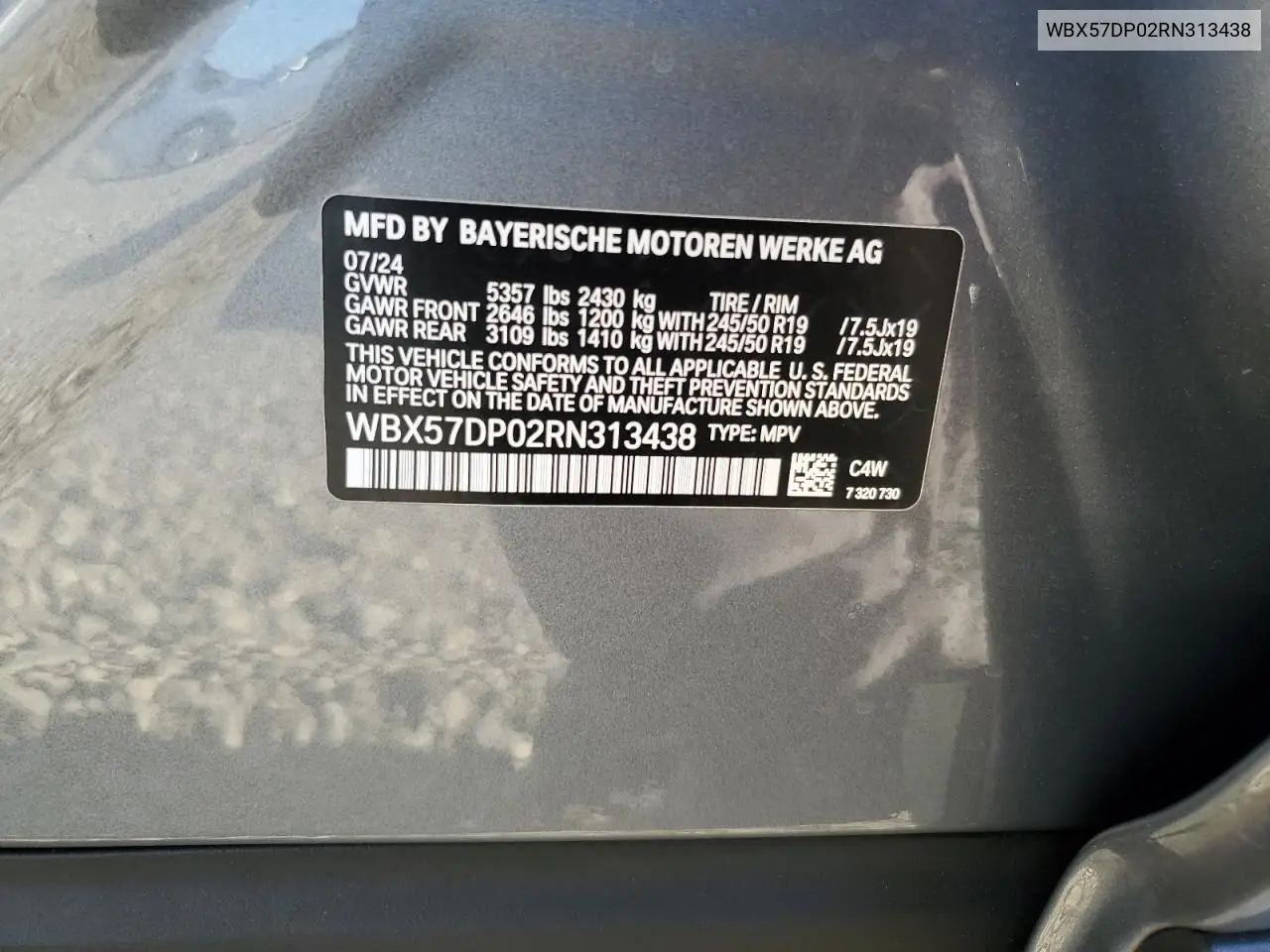 WBX57DP02RN313438 2024 BMW X3 xDrive30I