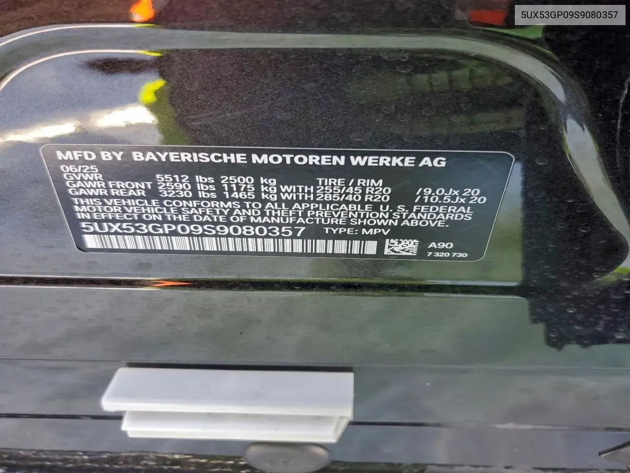 5UX53GP09S9080357 2025 BMW X3 30 xDrive