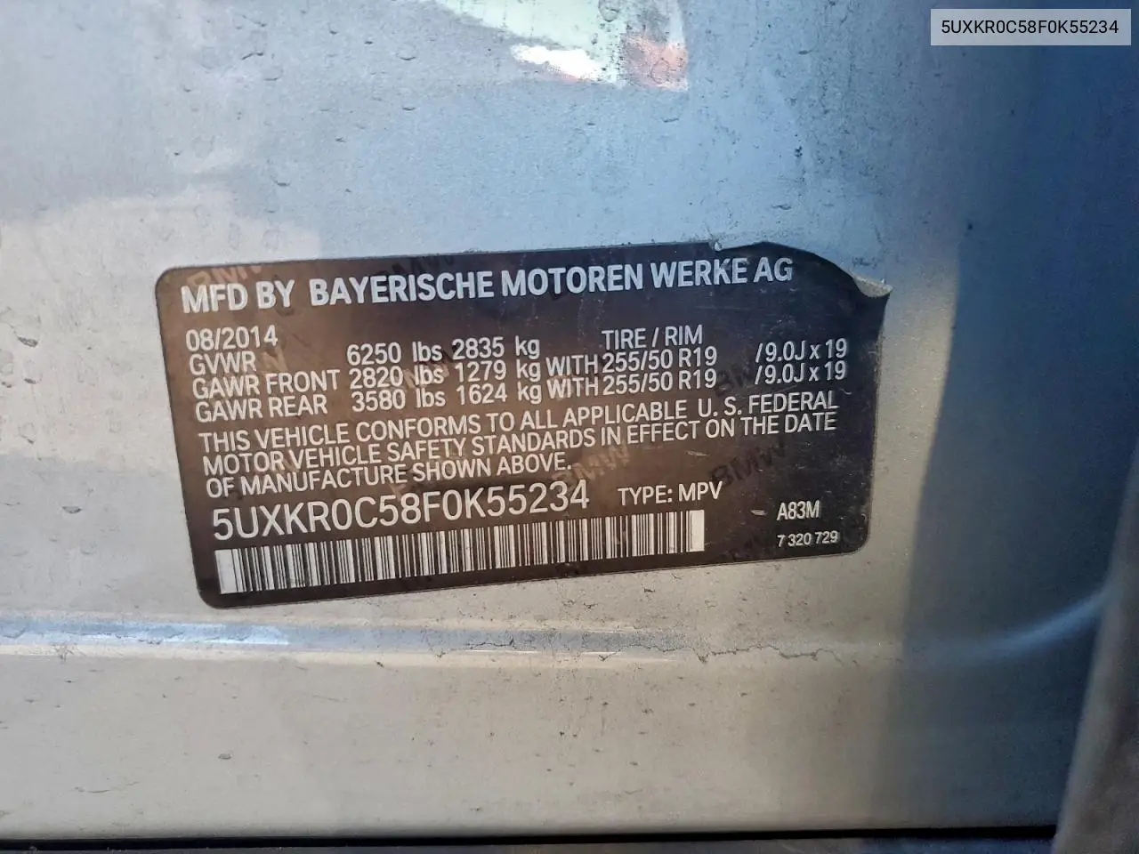 5UXKR0C58F0K55234 2015 BMW X5 xDrive35I