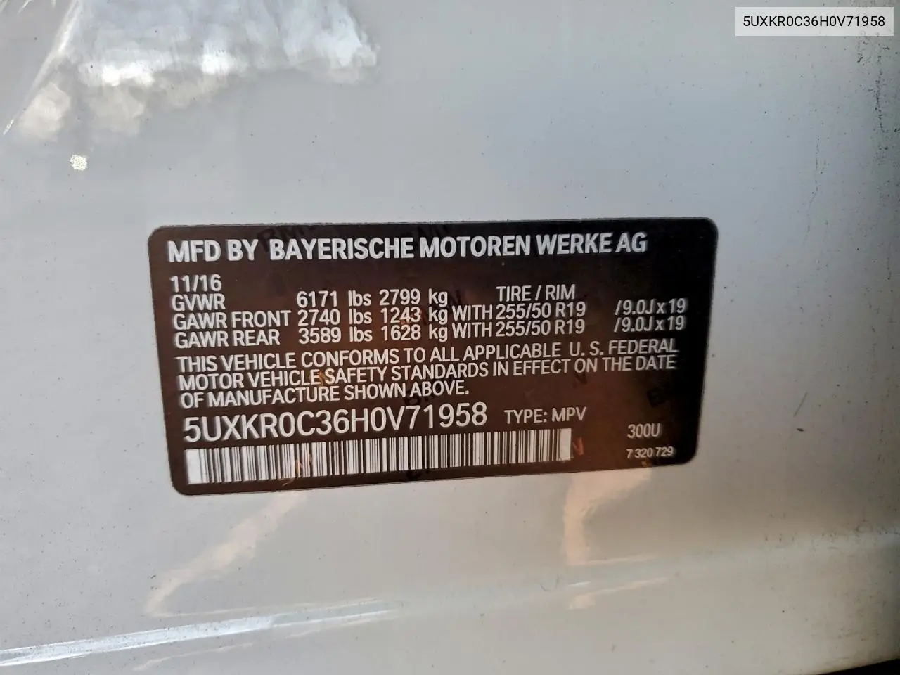 5UXKR0C36H0V71958 2017 BMW X5 xDrive35I