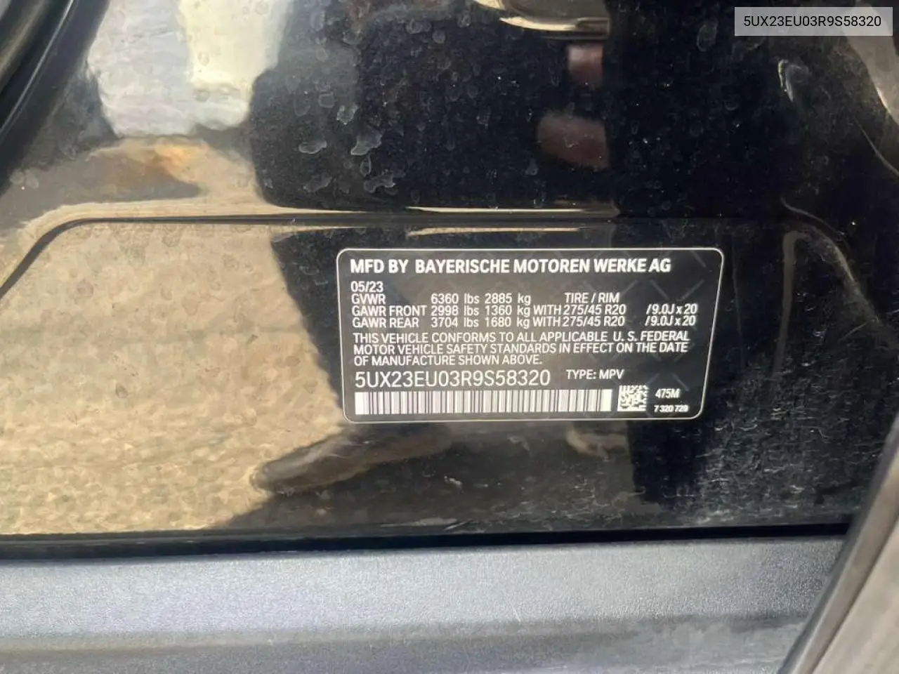 5UX23EU03R9S58320 2024 BMW X5 xDrive40I