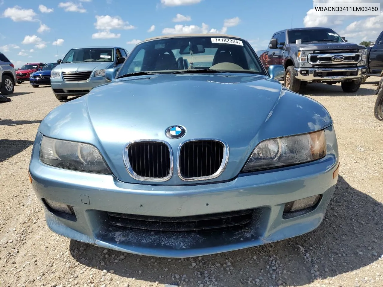 WBACN33411LM03450 2001 BMW Z3 2.5