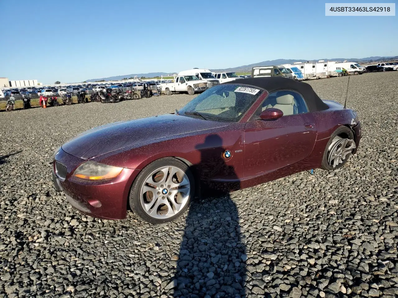 4USBT33463LS42918 2003 BMW Z4 2.5
