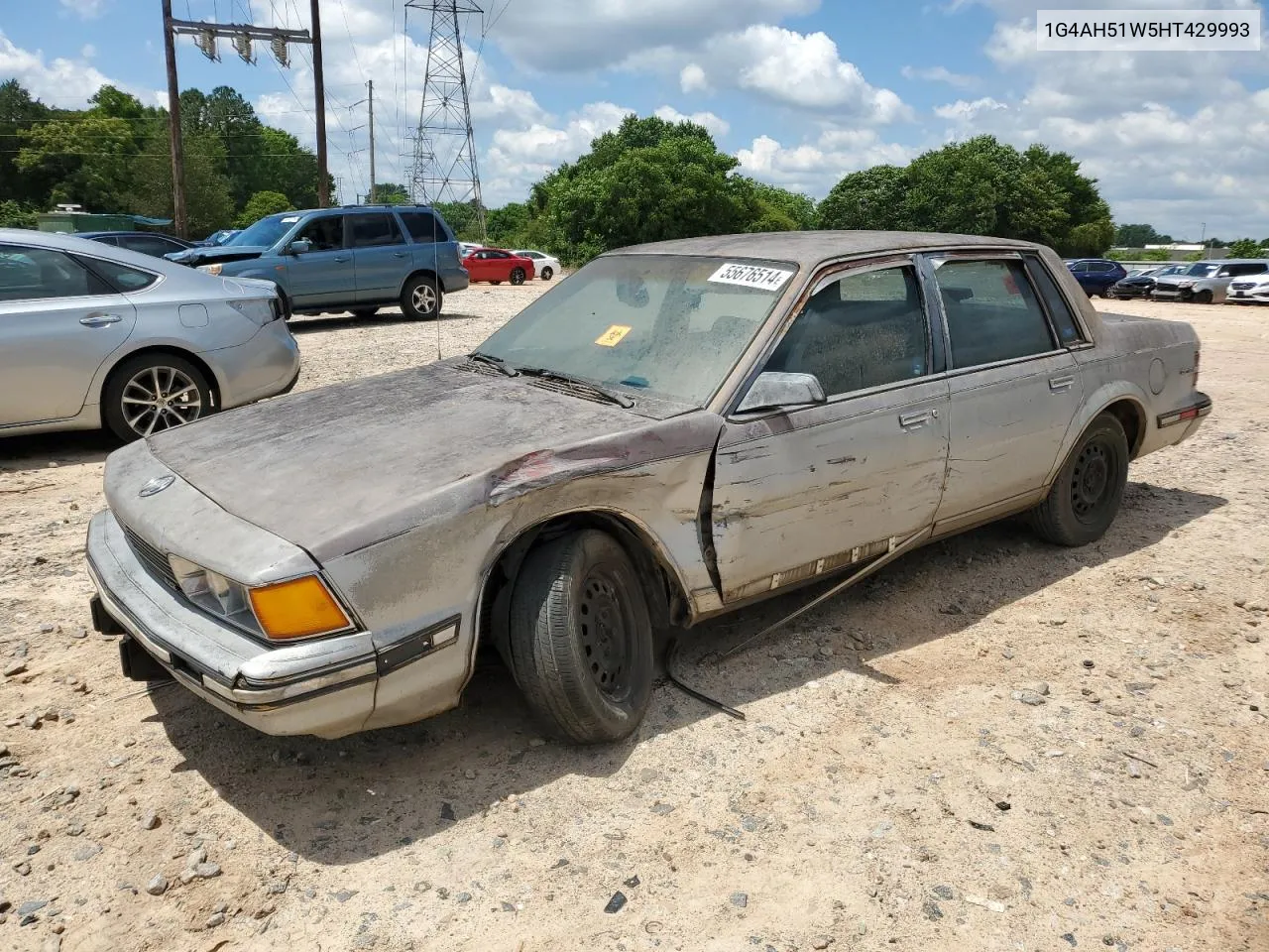 1987 Buick Century Custom VIN: 1G4AH51W5HT429993 Lot: 55676514