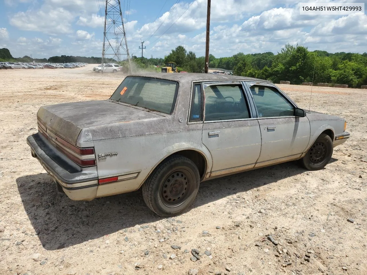 1987 Buick Century Custom VIN: 1G4AH51W5HT429993 Lot: 55676514