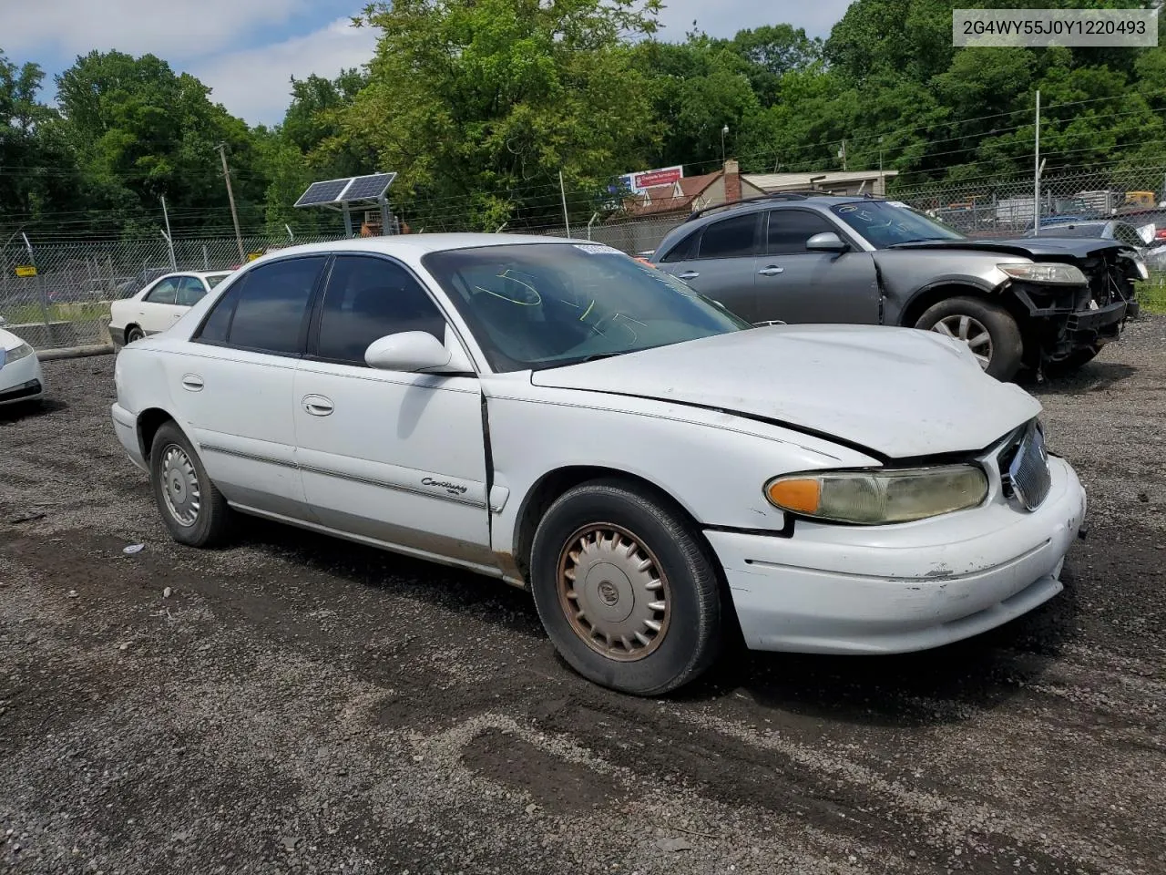 2G4WY55J0Y1220493 2000 Buick Century Limited