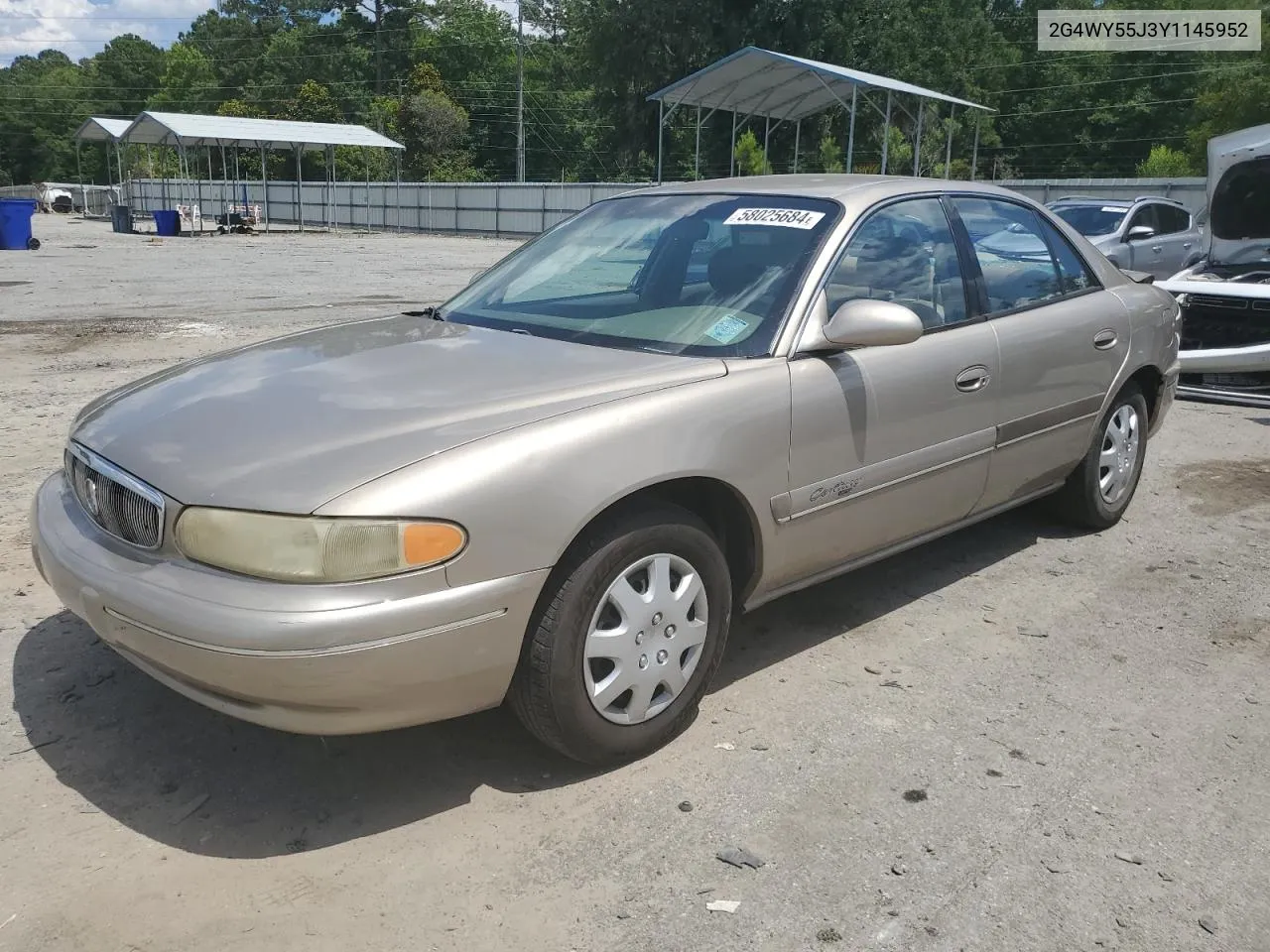 2G4WY55J3Y1145952 2000 Buick Century Limited