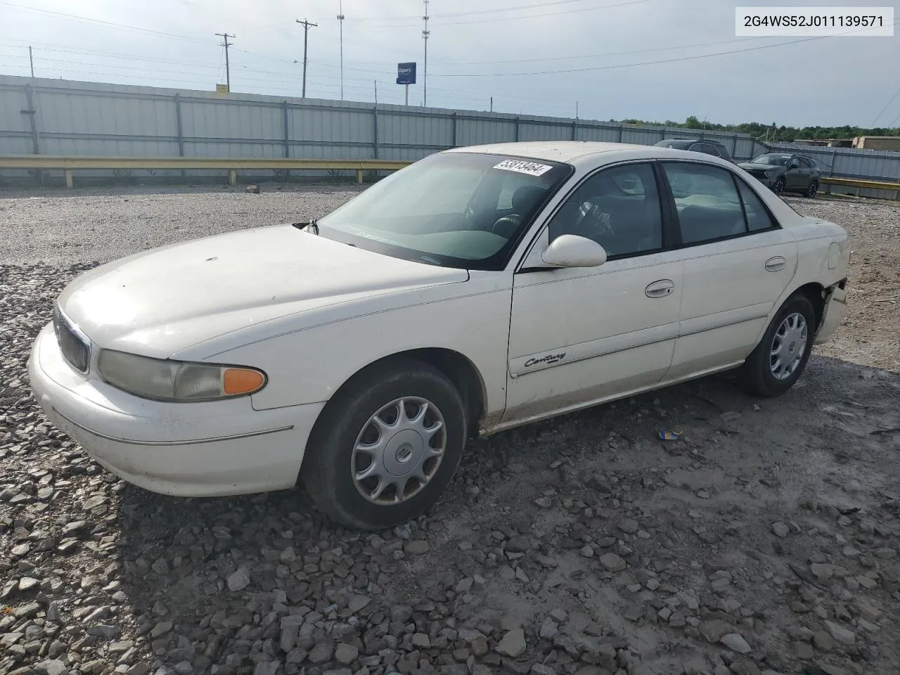 2001 Buick Century Custom VIN: 2G4WS52J011139571 Lot: 53813464