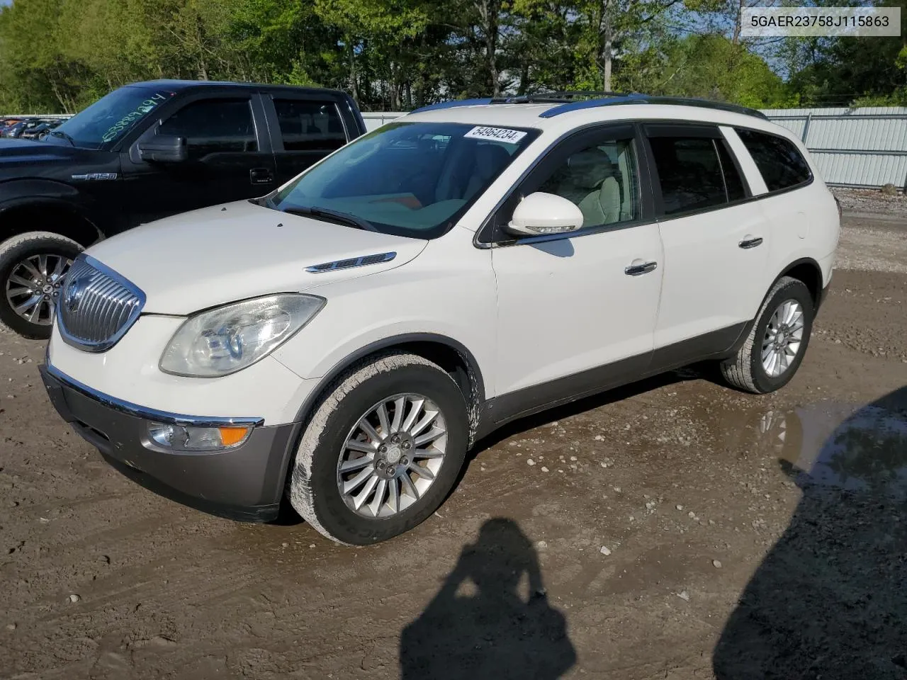 2008 Buick Enclave Cxl VIN: 5GAER23758J115863 Lot: 54964234