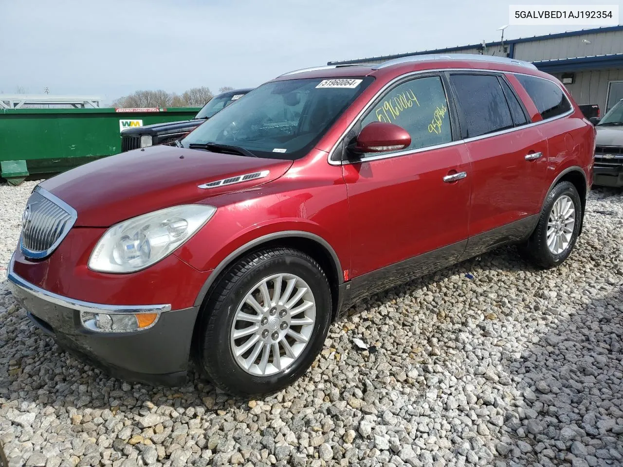 2010 Buick Enclave Cxl VIN: 5GALVBED1AJ192354 Lot: 51960064