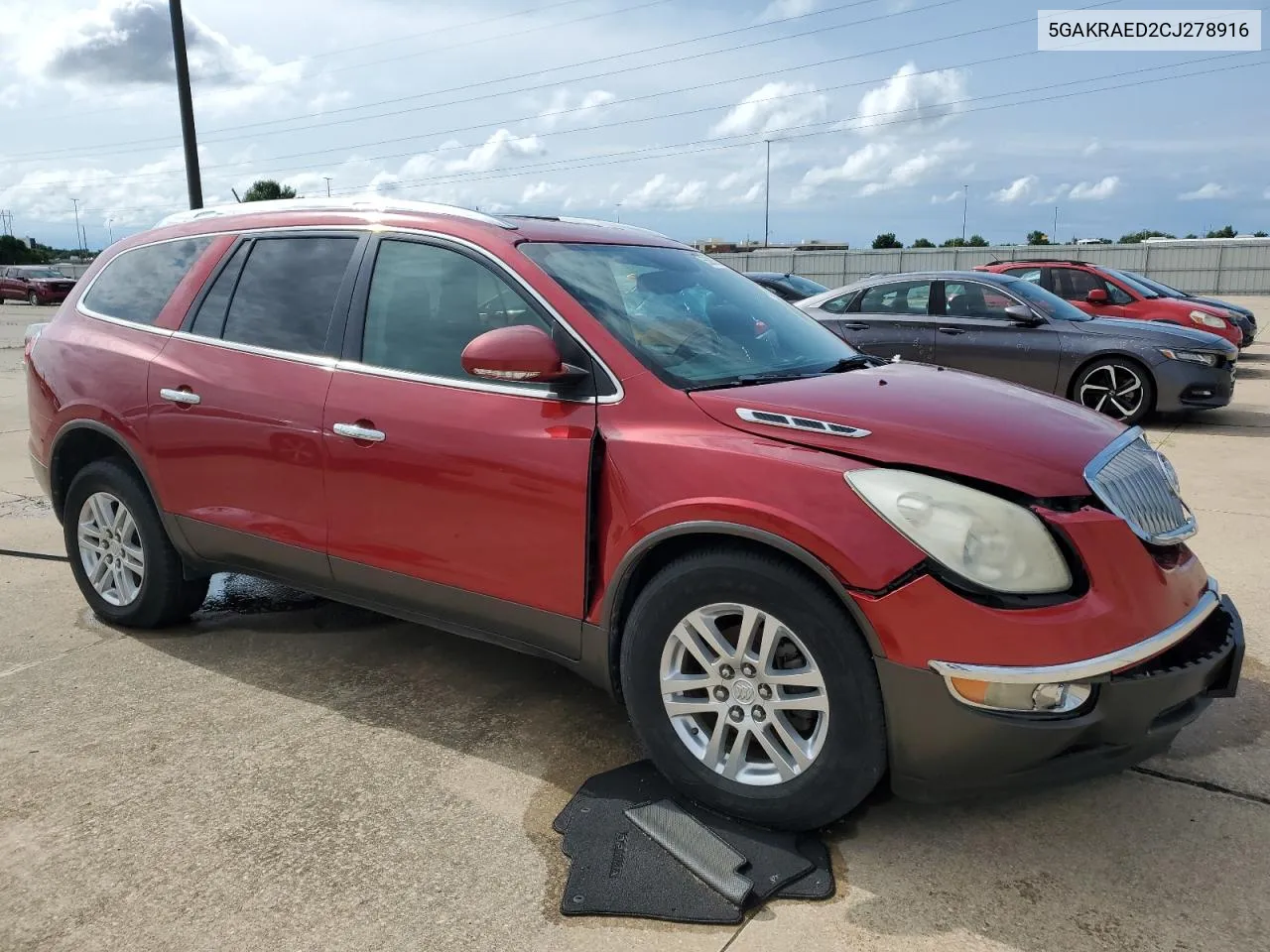 2012 Buick Enclave VIN: 5GAKRAED2CJ278916 Lot: 55885194