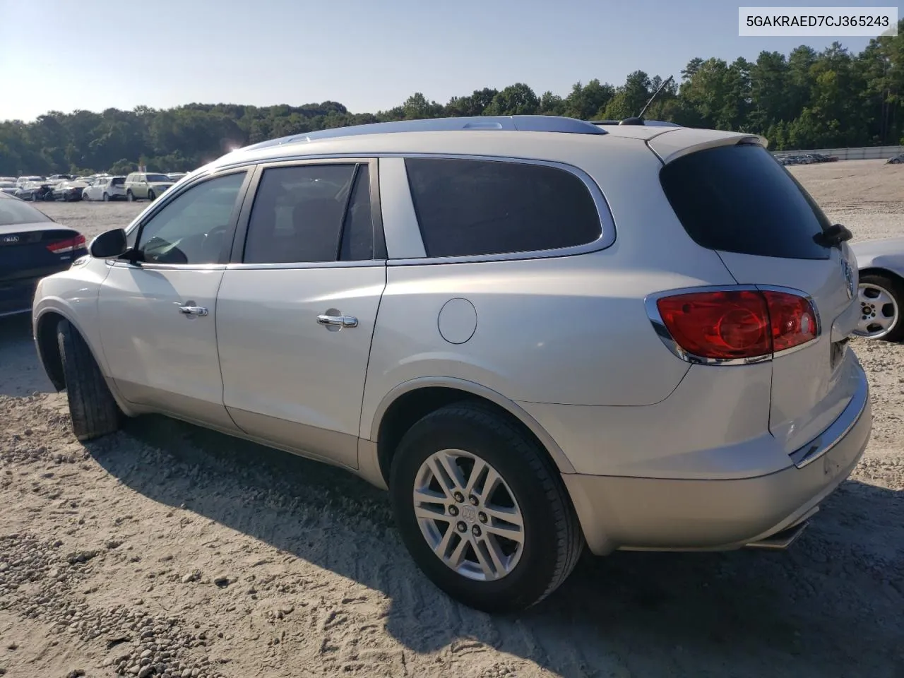 2012 Buick Enclave VIN: 5GAKRAED7CJ365243 Lot: 68137904