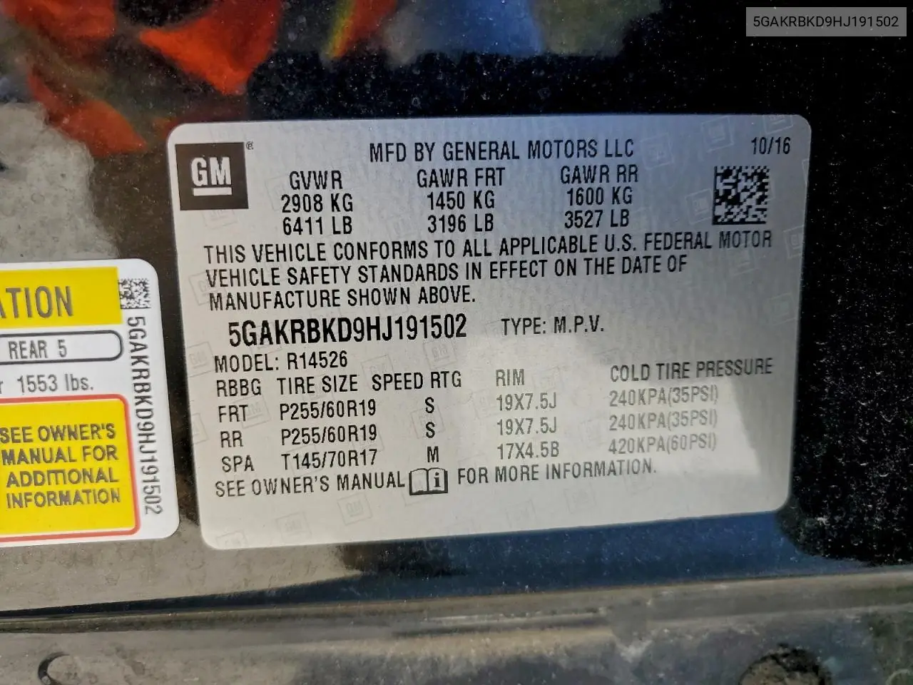5GAKRBKD9HJ191502 2017 Buick Enclave