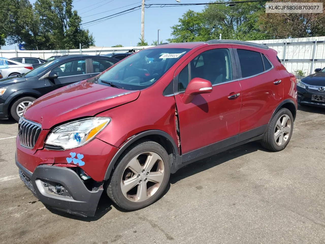 2016 Buick Encore Convenience VIN: KL4CJFSB3GB703077 Lot: 68389444