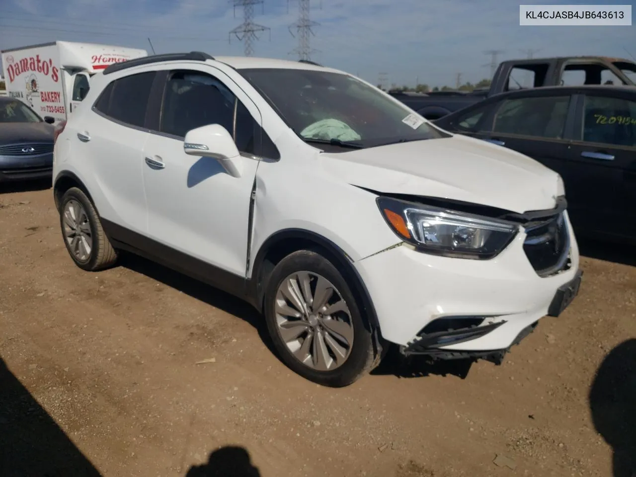 2018 Buick Encore Pre VIN: KL4CJASB4JB643613 Lot: 72283754